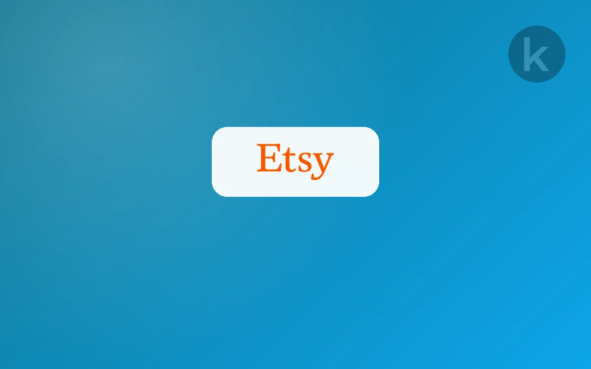 Etsy logo on a Keysender gradient, representing selling digital downloads on Etsy