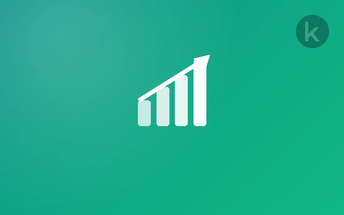 Rising bar chart with an upward trend arrow, representing a strategic approach to growing digital product sales