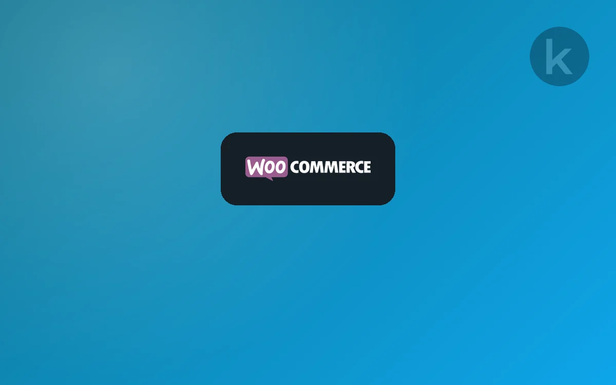 WooCommerce logo on a Keysender gradient, representing scaling digital product sales on WooCommerce with automated delivery