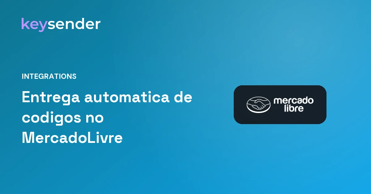 Logotipo do MercadoLivre em um gradiente Keysender, representando a entrega automatica de produtos digitais no MercadoLivre