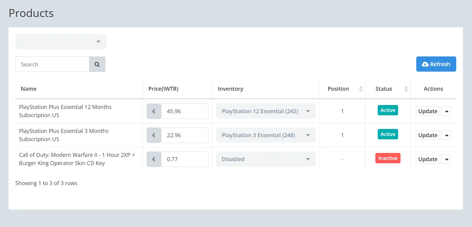 Connecting Kinguin listings to Keysender inventories in Products