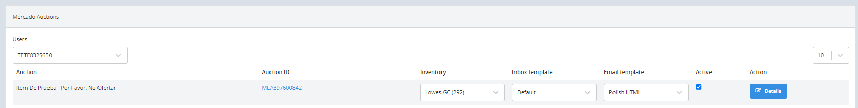 Mapping Mercado Libre products to inventory and templates in Keysender